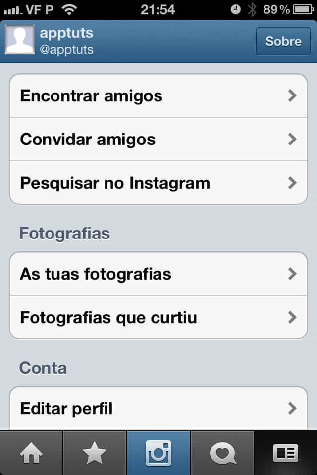 configurações