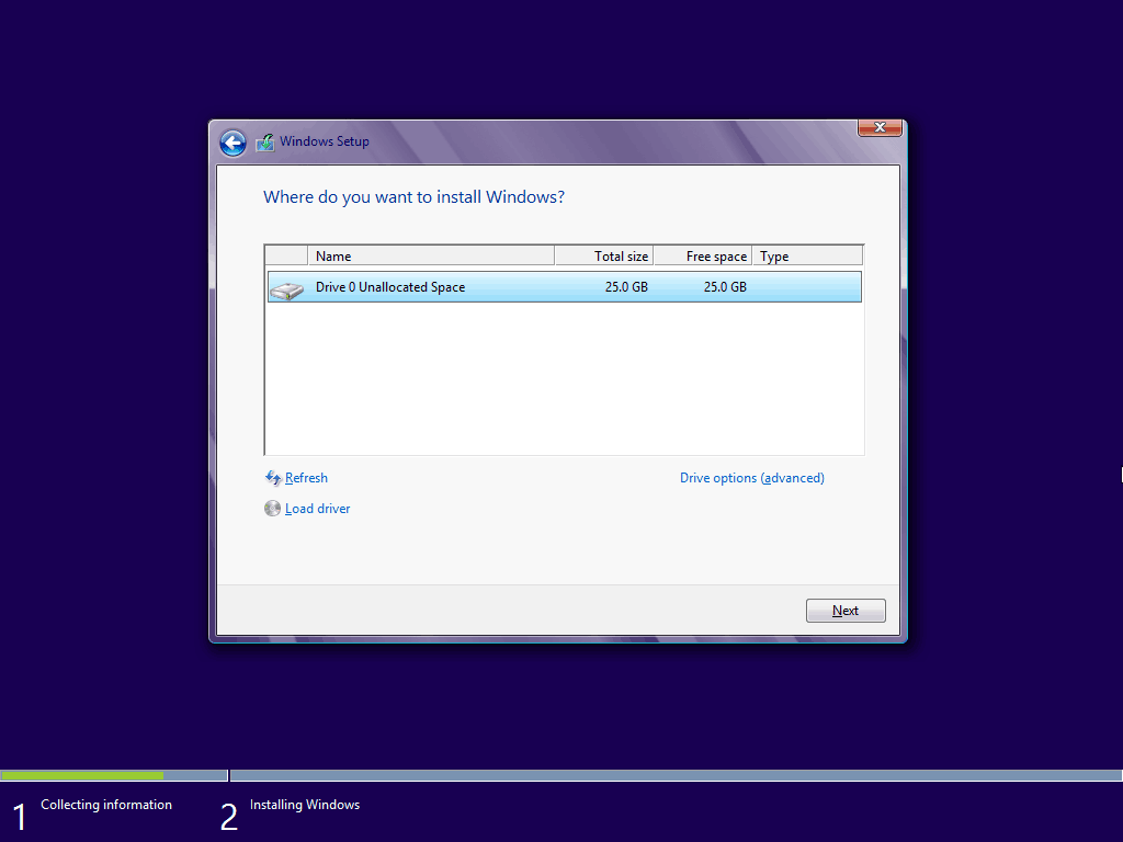 Windows 8 no Virtual Box Escolher o disco