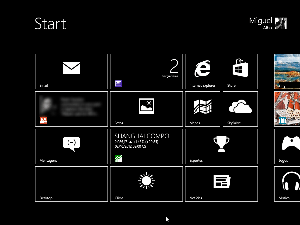 Iniciação ao Windows 8 alto contraste