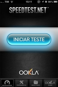 SpeedTest - tela inicial