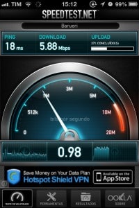 Speed Test - teste em execução