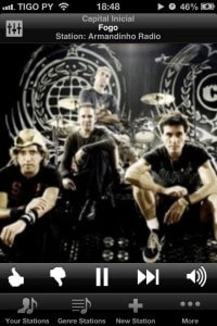 Radio em reprodução no Jango Radio Mobile