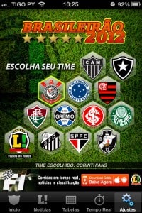 Escolha do time favorito no Lance Brasileirao
