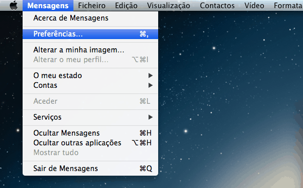 mensagem no iPhone preferências do iMessage