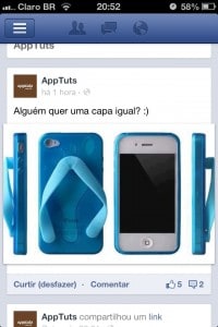 Facebook - mostrando uma página