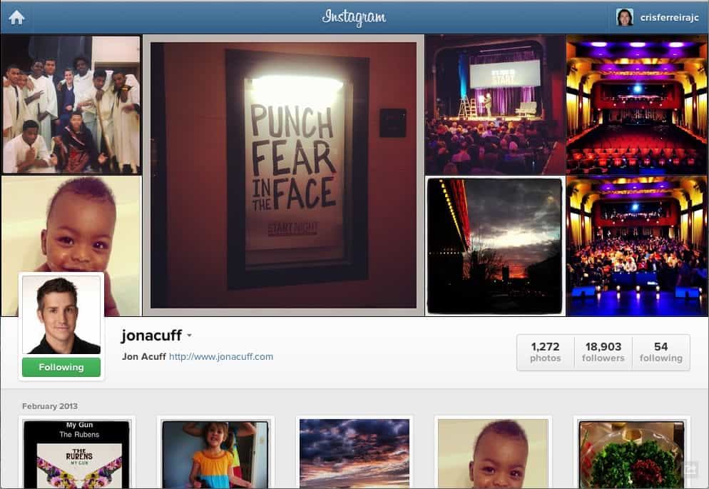 Instagram - perfil do usuário