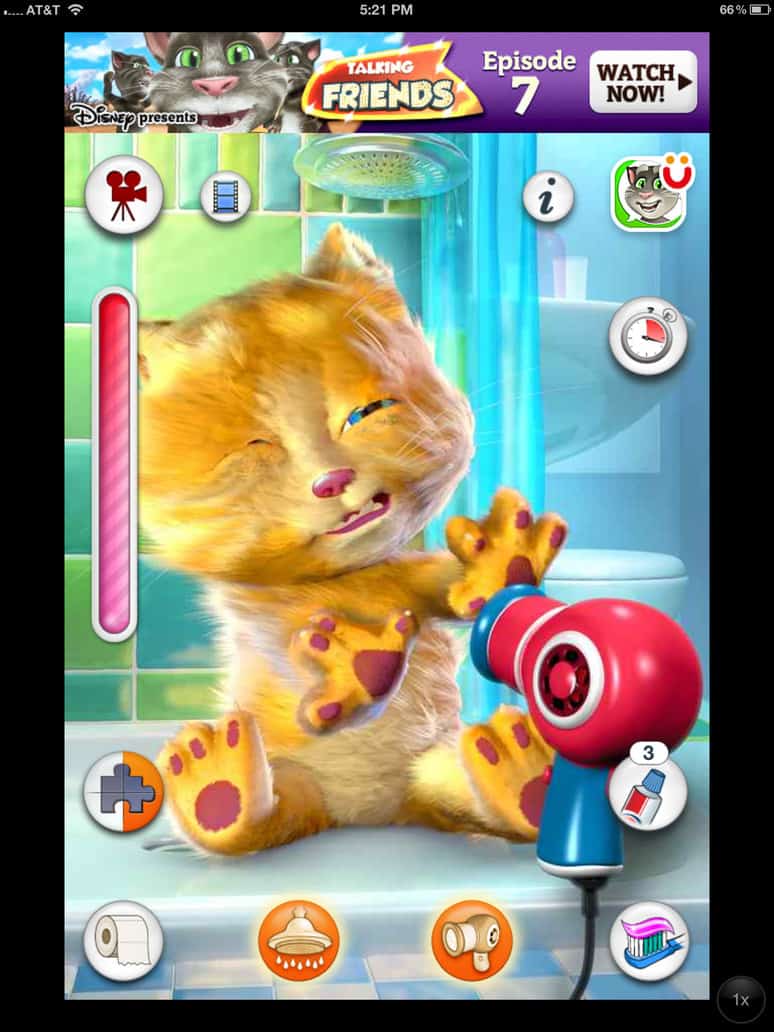 como interagir com o aplicativo talking ginger para iphone e android