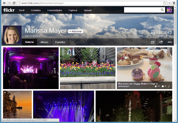 Imagem do novo perfil do Flickr