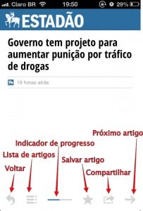 Google Currents lendo artigo