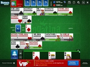 Buraco Jogatina - jogando com um jogador virtual no iPad