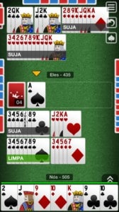 Buraco Jogatina - jogo com quatro jogadores no iPhone