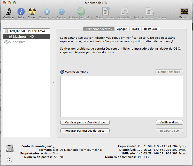 deixar o Mac mais rápido Verificar permissões de disco