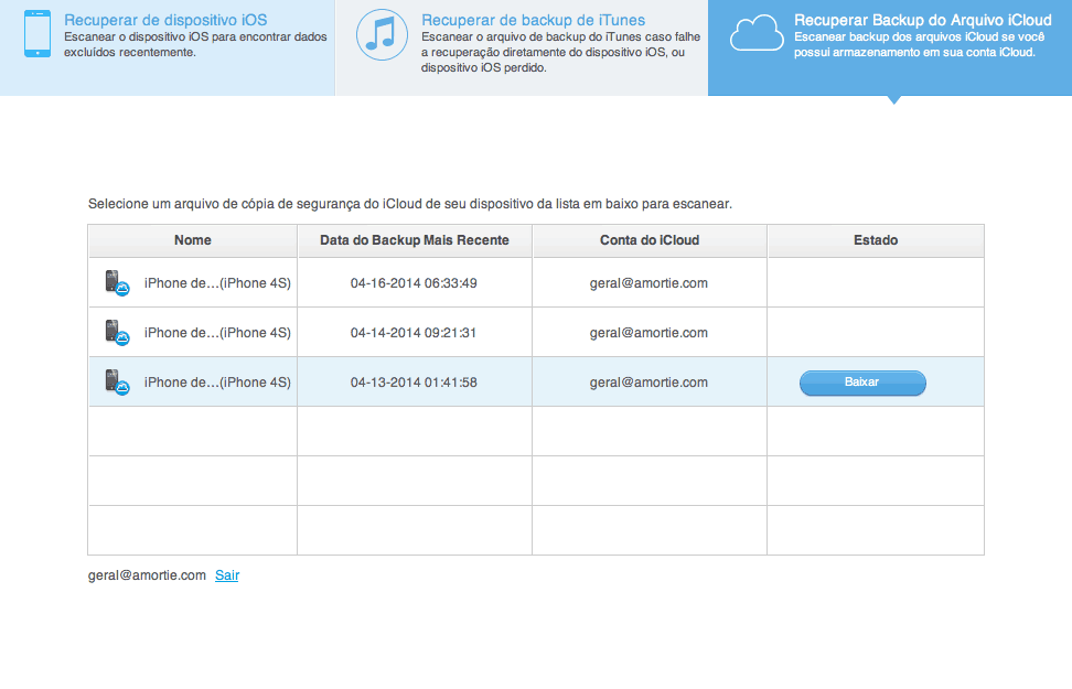 recuperar arquivos do iCloud