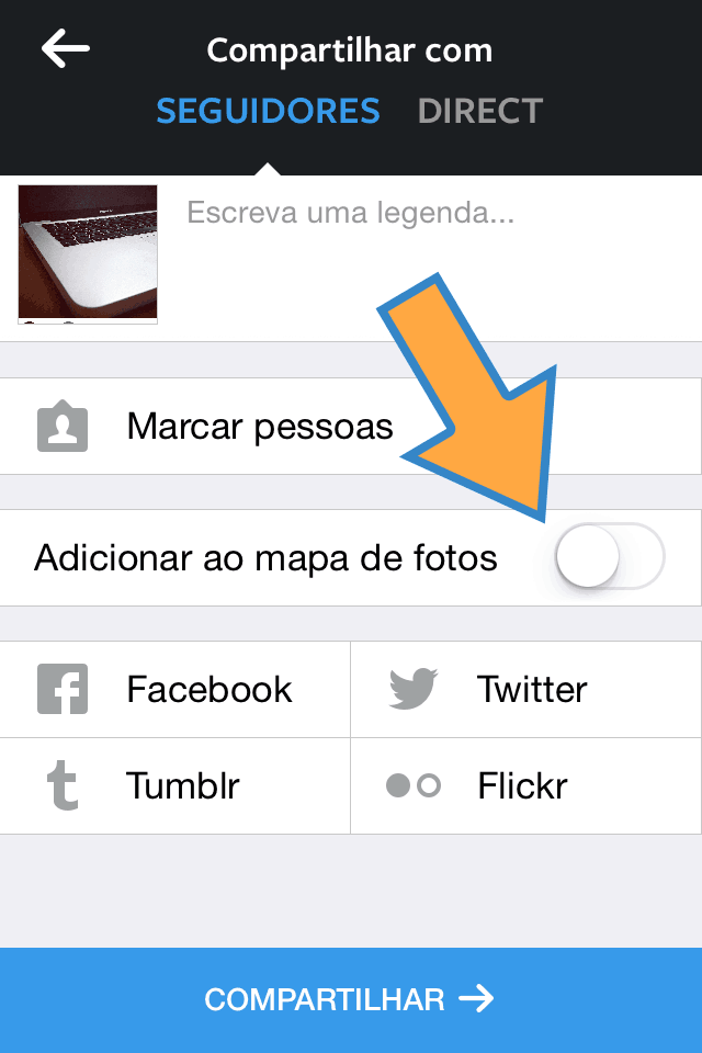 truques e dicas para Instagram Desligar a localização