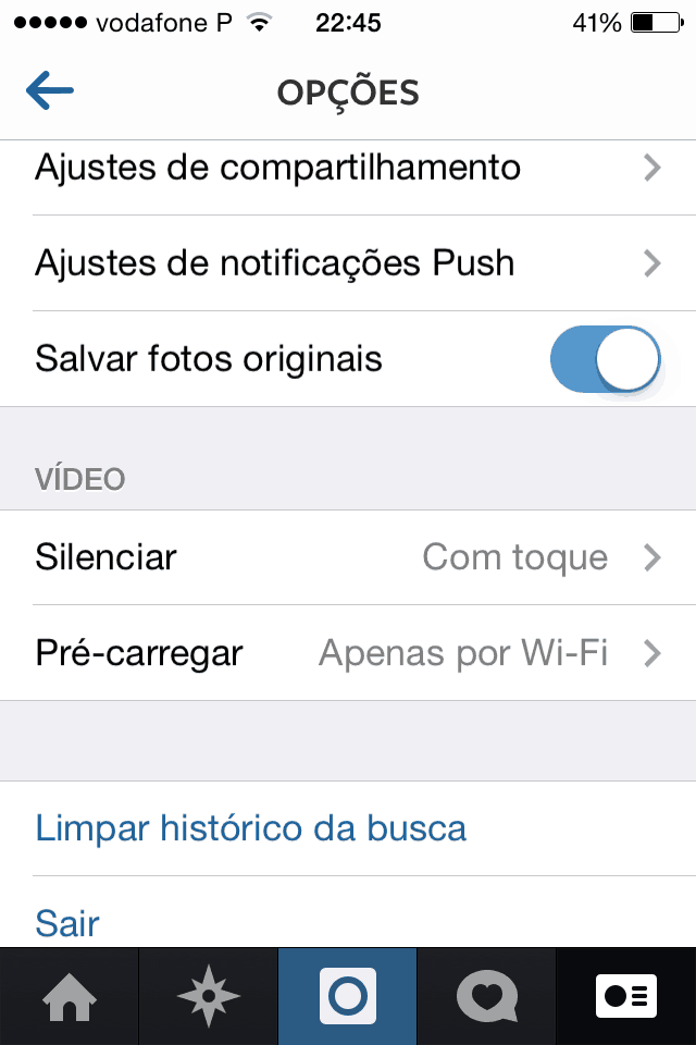 truques e dicas para Instagram Desligar a opção de Pré-carregar