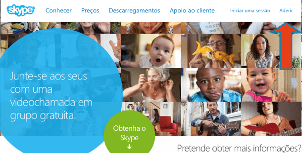 começar a usar o Skype