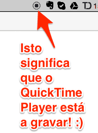 botão de gravação do QuickTime Player