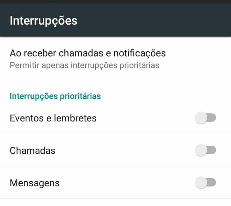 ativar modo prioridade