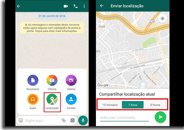 localização no app