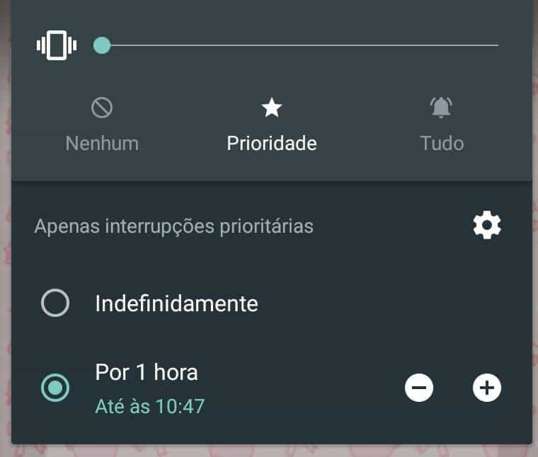 modo silencioso no Android