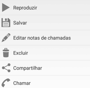 gravar áudio de ligações