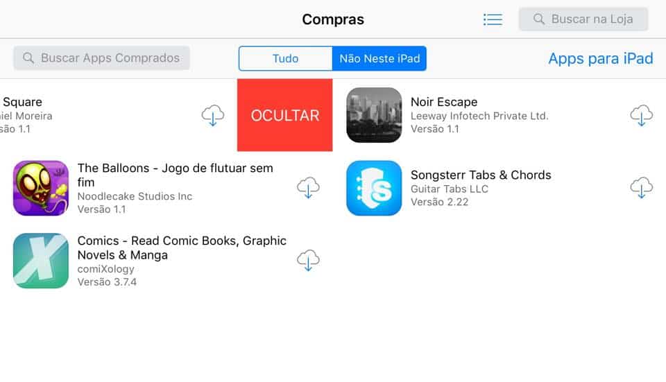 esconder aplicativos da app store
