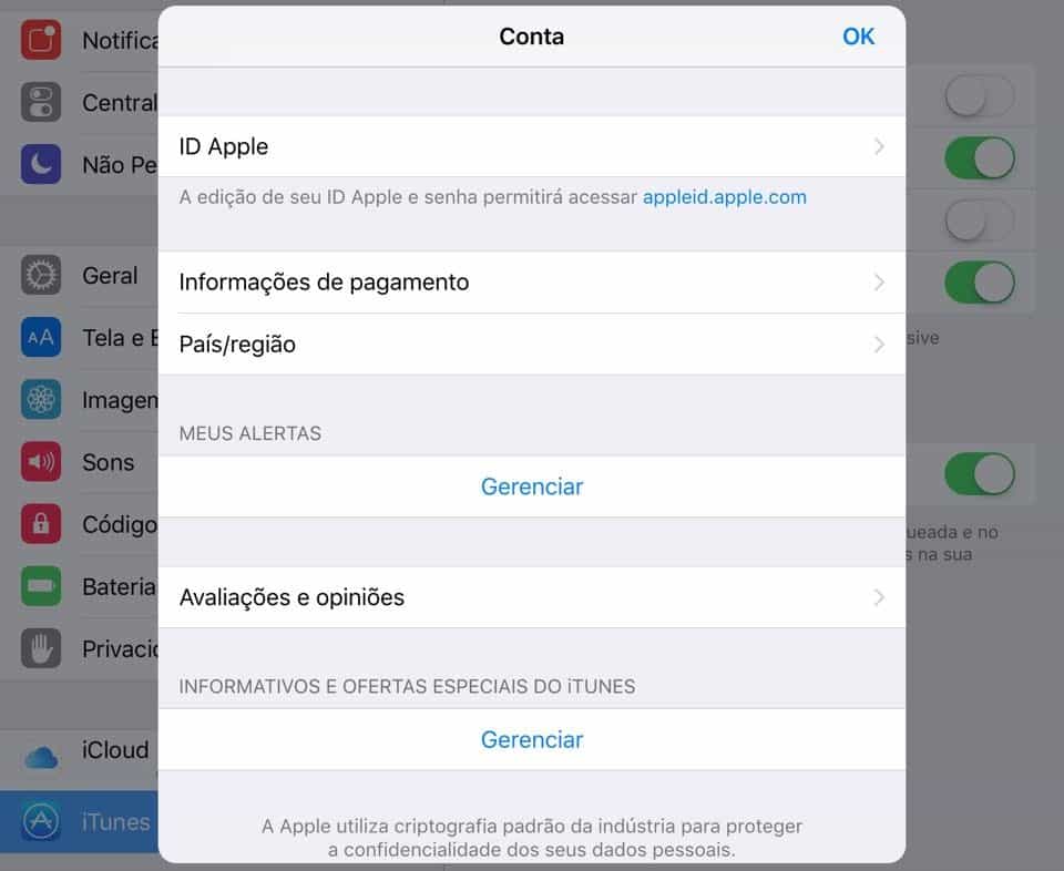 criar uma ID Apple ID apple sem cartão de crédito
