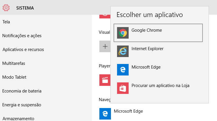 navegador padrão windows 10