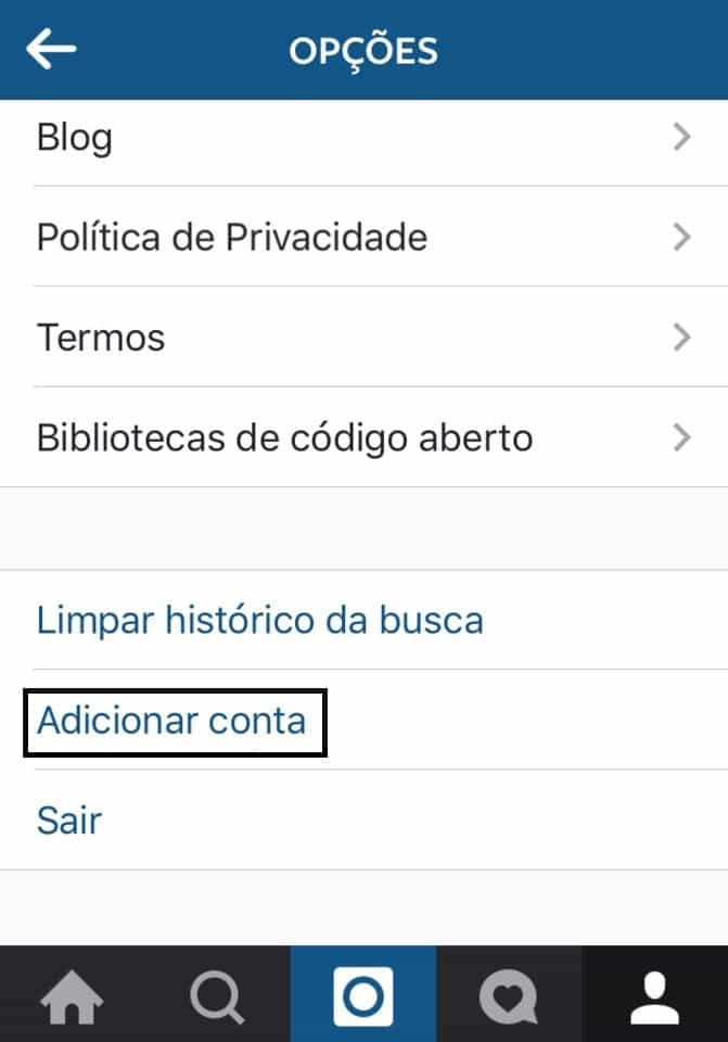 alternar contas no instagram
