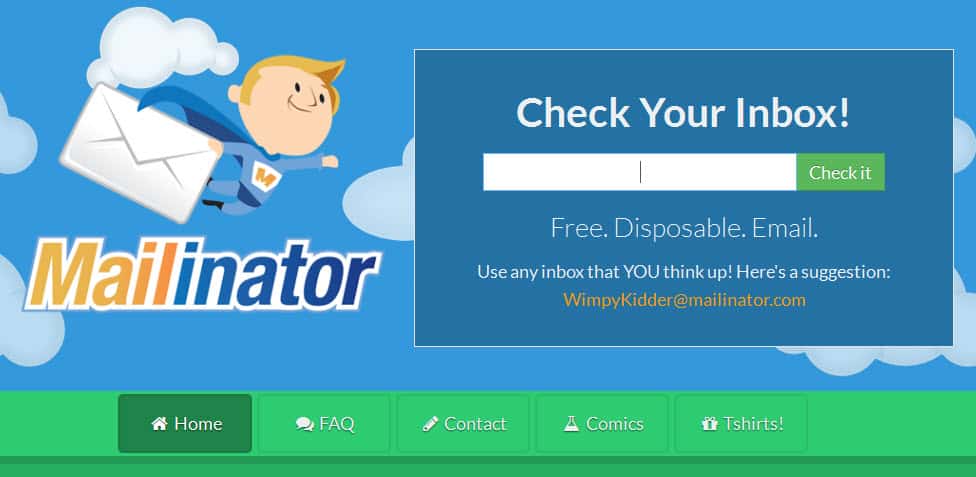 Mailinator send an anonymous email