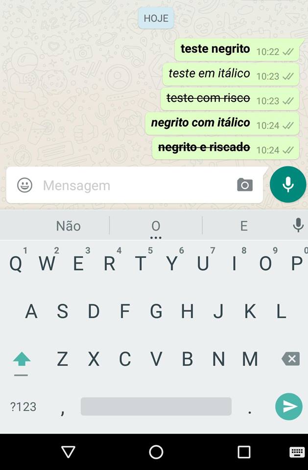 formatação no WhatsApp