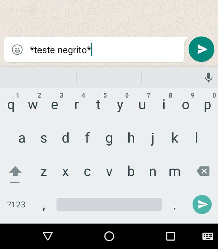 negrito no WhatsApp