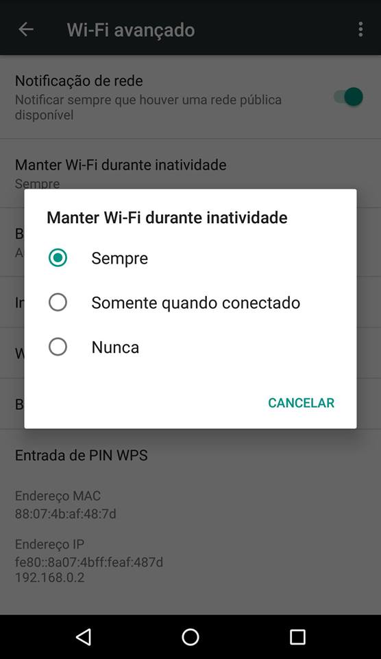 Problemas com Wi-fi no android