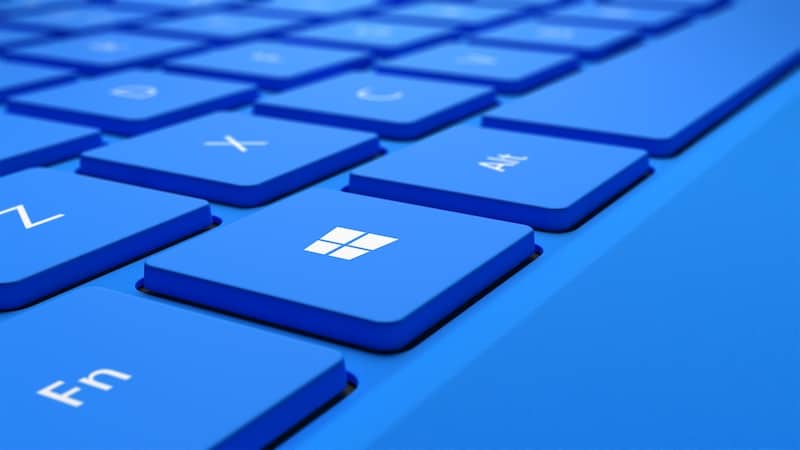 blue notebook with windows key focused