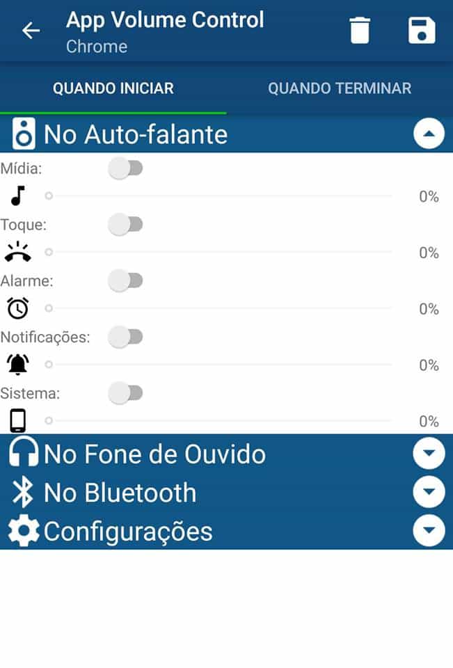 volume de apps