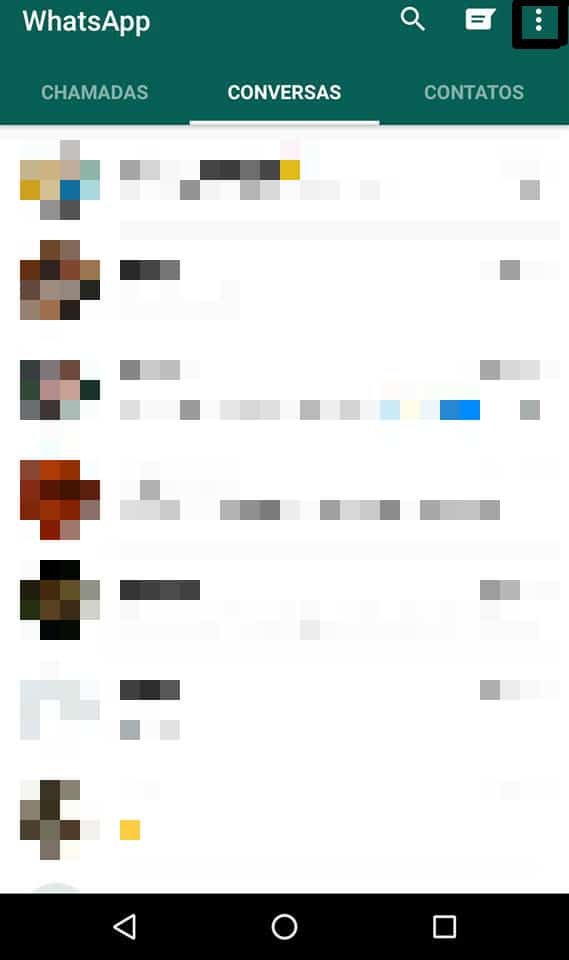 configurações do whatsapp