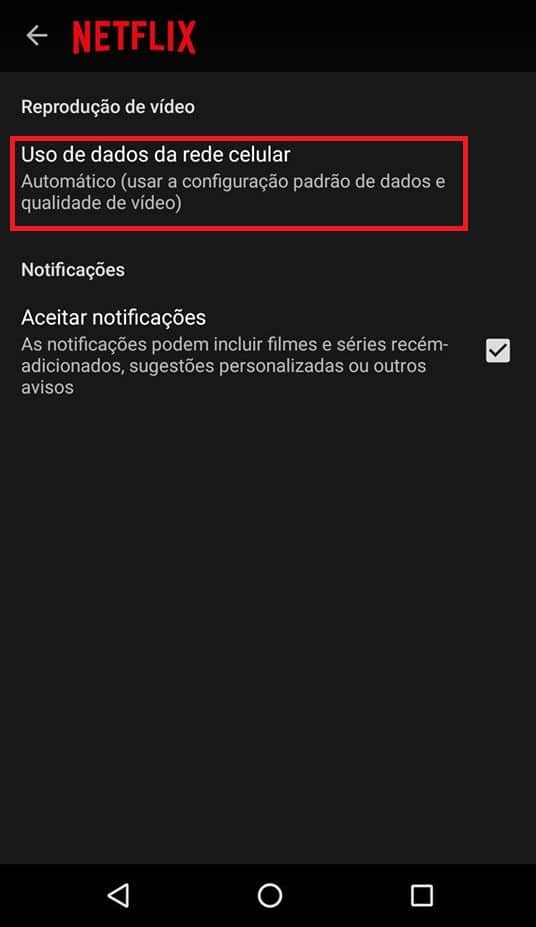 como diminuir uso de dados da Netflix uso