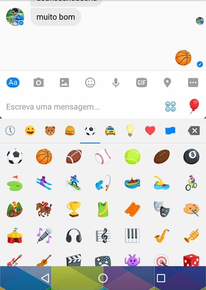 como jogar basquete no messenger emoji