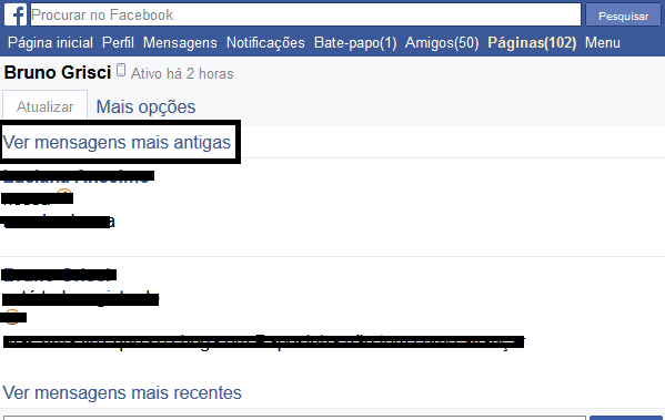 mensagens facebook