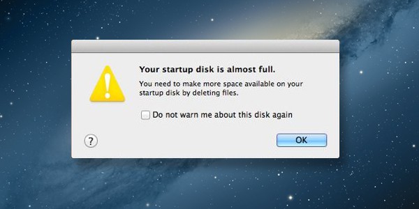 Your startup disk is almost full 