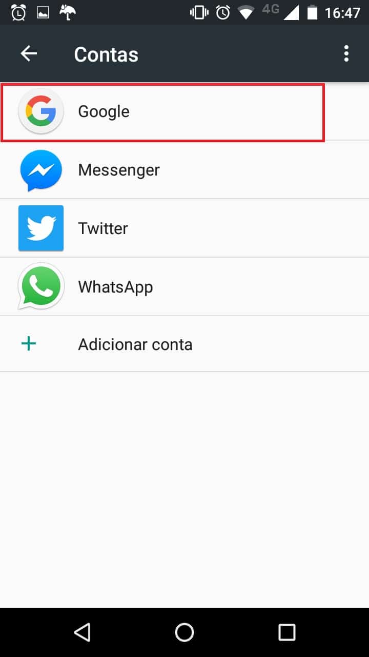 Contatos perdidos no Android