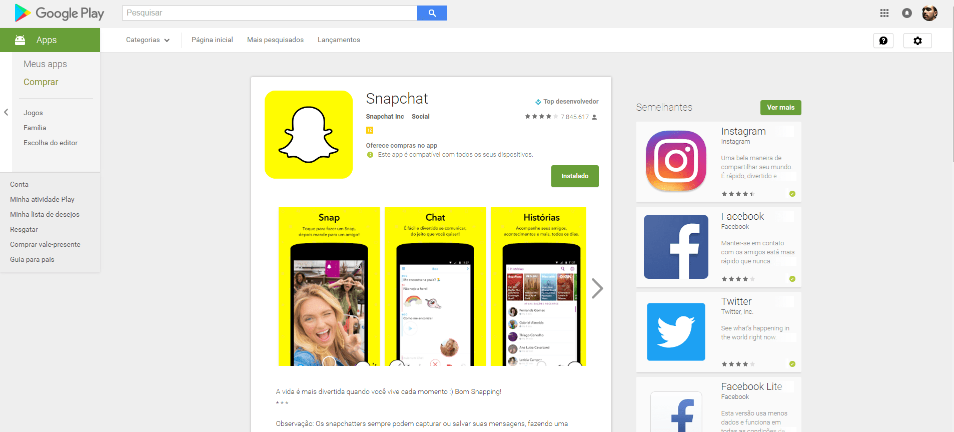 Snapchat para Android