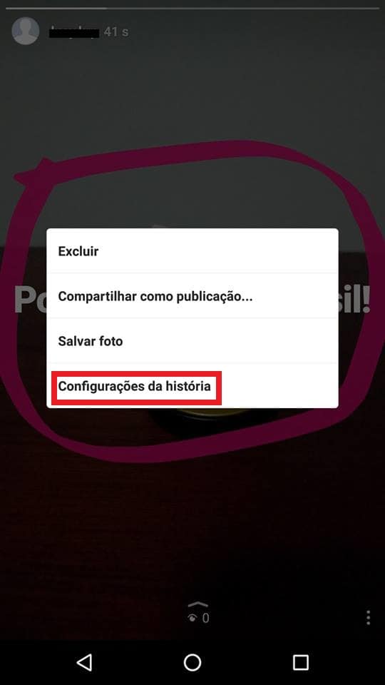 configurações instagram
