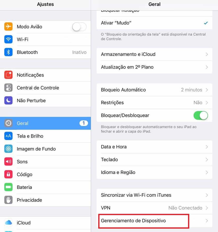 ipad settings