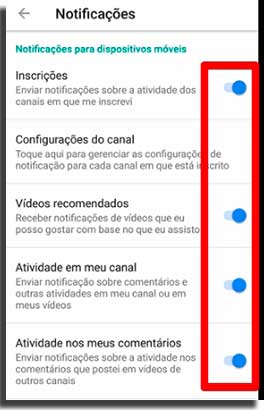 notificar novos dispositivos youtube