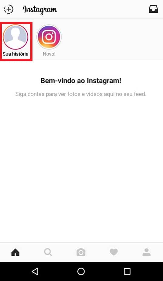 nova história instagram