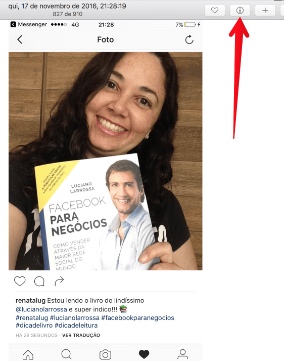 informacoes da foto no Mac