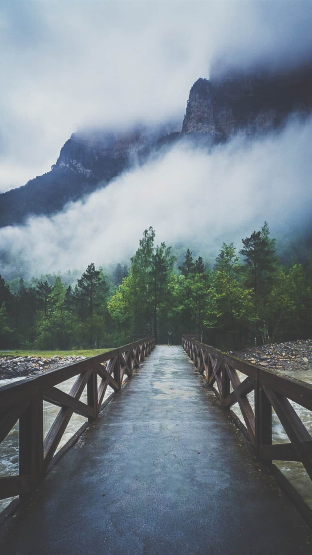 river-crossing-forest-bridge-mist-android-wallpaper