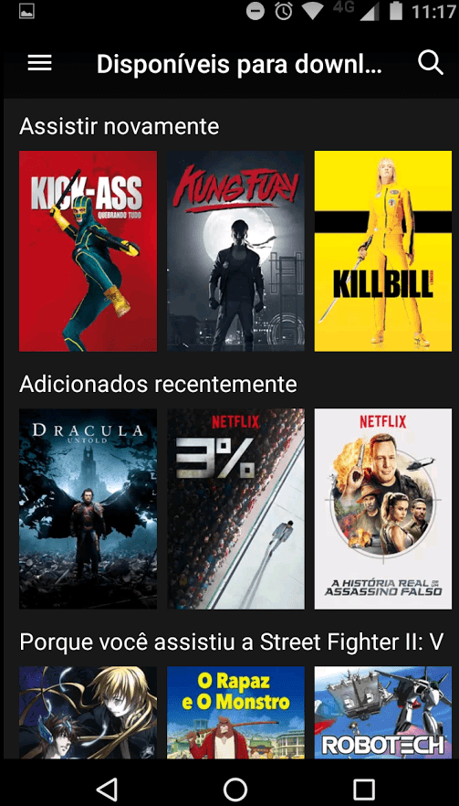 assistir-netflix-offline-menu