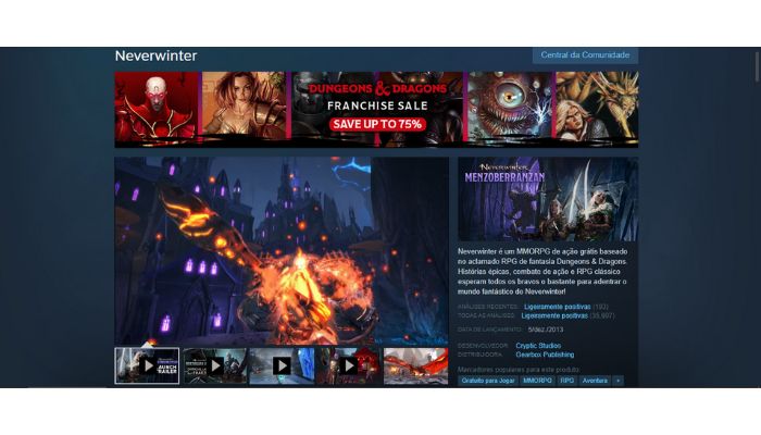 neverwinter, um dos jogos gratuitos